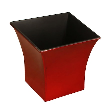 Cheungs 4.75 in. Square Planter with A Tapered Body - Shiny Red PP-109SR